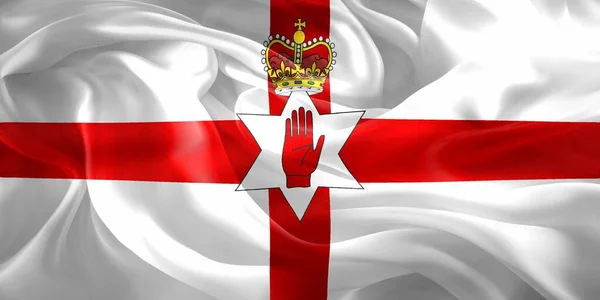 Flaga Irlandii Północnej Realistyczna Flaga Falistej Tkaniny — Zdjęcie stockowe