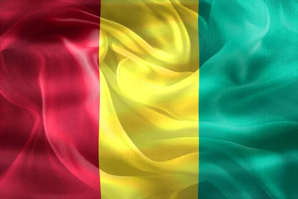 Guinea Flag Realistic Waving Fabric Flag — Stock Photo, Image