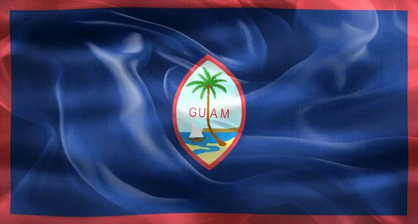 Guam Flag Realistic Waving Fabric Flag — Stock Photo, Image