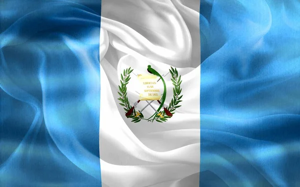 Guatemala Bayrağı Gerçekçi Kumaş Bayrağı — Stok fotoğraf
