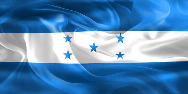 Honduras Zászló Reális Hullámzó Szövet Zászló — Stock Fotó