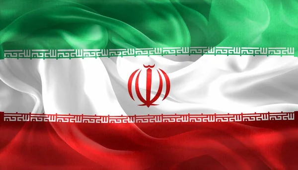 イランの旗 現実的な波のファブリックフラグ — ストック写真
