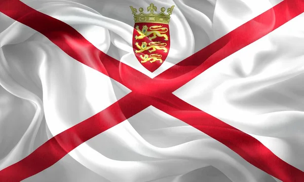 Bandeira Jersey Bandeira Tecido Ondulante Realista — Fotografia de Stock