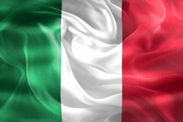 Bandeira Itália Bandeira Tecido Acenar Realista — Fotografia de Stock