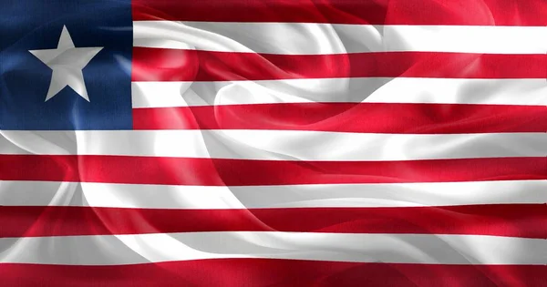 Liberya Bayrağı Gerçekçi Kumaş Bayrağı — Stok fotoğraf