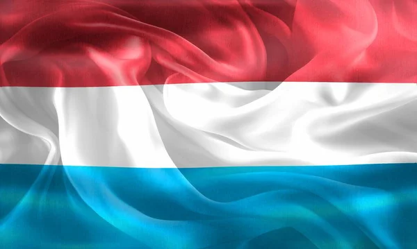 Флаг Люксембурга Реалистичный Тканевый Флаг — стоковое фото