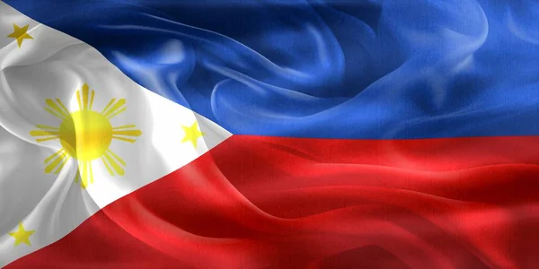 Флаг Филиппин Реалистичный Тканевый Флаг — стоковое фото