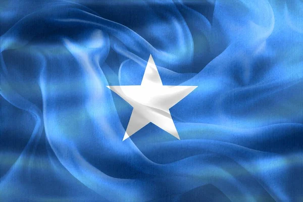 Ilustração Uma Bandeira Somália Bandeira Tecido Ondulante Realista — Fotografia de Stock