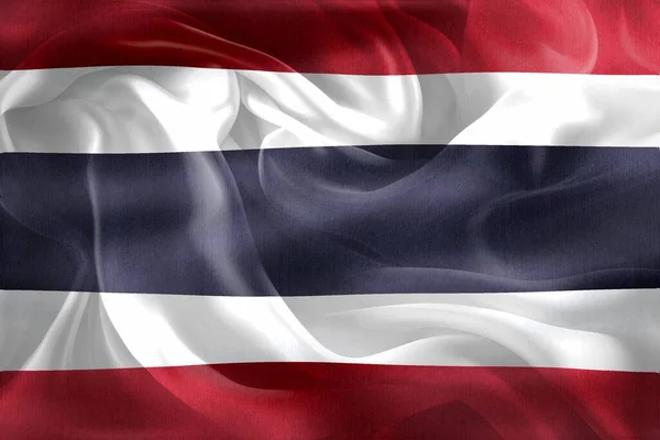 Illustration Thailand Flagga Realistisk Vinka Tyg Flagga — Stockfoto
