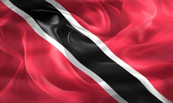 Illustration Trinidad Tobago Flag Realistic Waving Fabric Flag — Stock Photo, Image