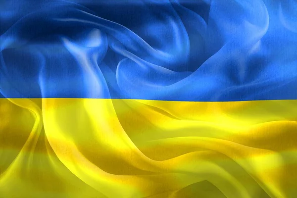 우크라이나 국기의 현실적 흔들기 — 스톡 사진