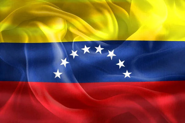 Иллюстрация Флага Венесуэлы Реалистичный Размахивающий Тканевым Флагом — стоковое фото