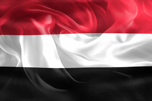Ilustración Una Bandera Yemen Bandera Tela Ondeante Realista —  Fotos de Stock