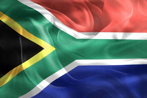 Ілюстрація Прапора Південної Африки Реалістичний Махаючий Тканинний Прапор — стокове фото