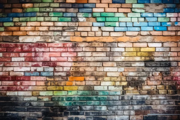 stock image Colorful brick wall background texture