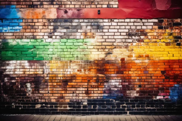 Colorful brick wall background texture