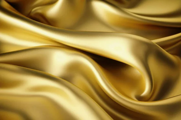 stock image Soft and waving background made of golden silk cloth