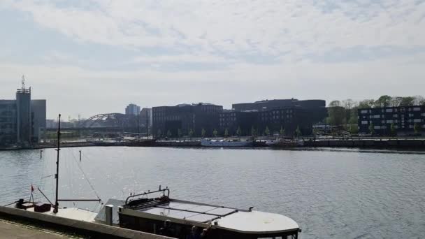 Kiel Duitsland Mei 2023 Uitzicht Haven Van Kiel Een Zonnige — Stockvideo
