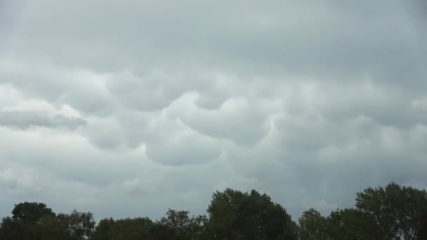 Impressionantes Formações Nuvens Asperatus Céu — Vídeo de Stock