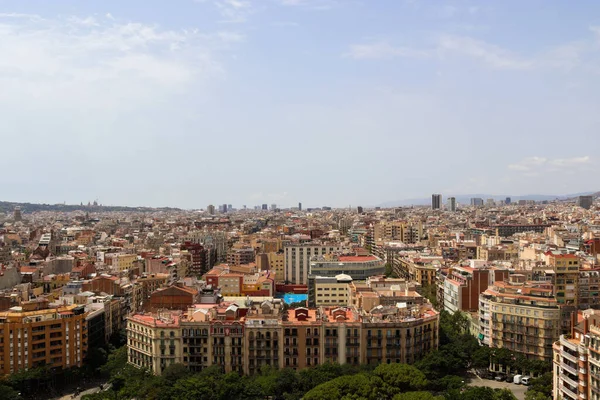 Aerial View Beautiful City Barcelona Sunny Weather Royalty Free Stock Images