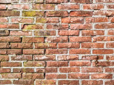 Eski tuğla duvar. Eski yıpranmış tuğla duvar panoramik arka planının dokusu.