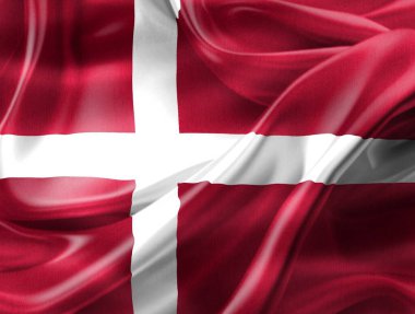 Danimarka bayrağı - gerçekçi kumaş bayrağı