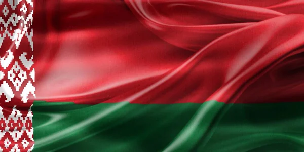 Belarus flag - realistic waving fabric flag
