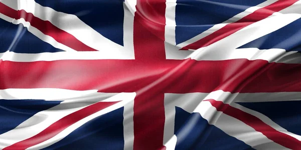 イギリスの国旗 現実的な波の布の旗 — ストック写真