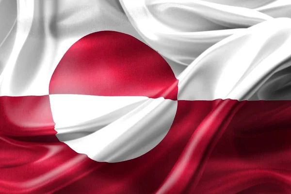 Vlajka Grónska Realistická Vlajka — Stock fotografie