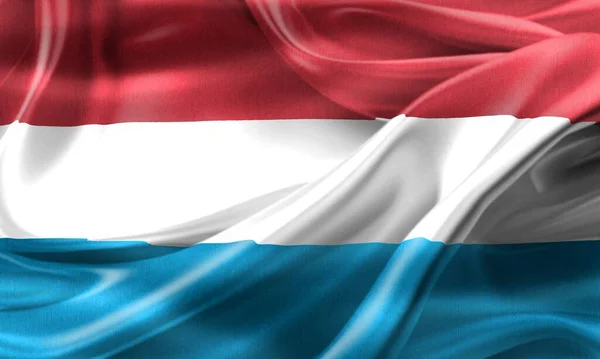 Lucemburská Vlajka Realistická Vlaječka — Stock fotografie