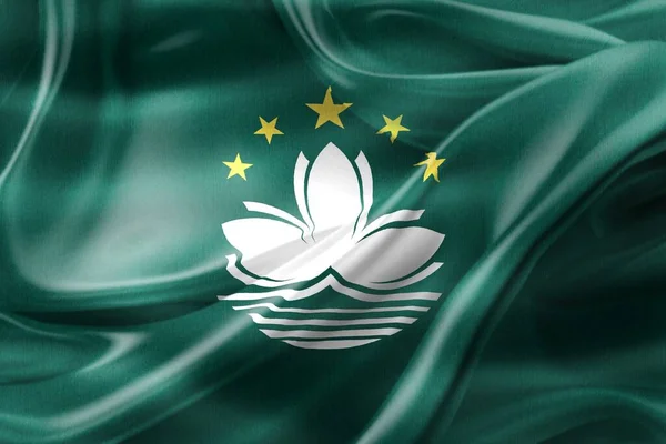 Macao flag - realistic waving fabric flag
