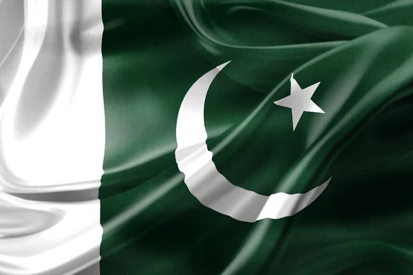 Pákistánská Vlajka Realistická Vlajka — Stock fotografie