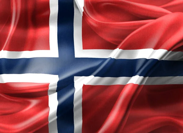 Illustration Einer Flagge Von Spitzbergen Und Jan Mayen Realistisch Schwenkende — Stockfoto