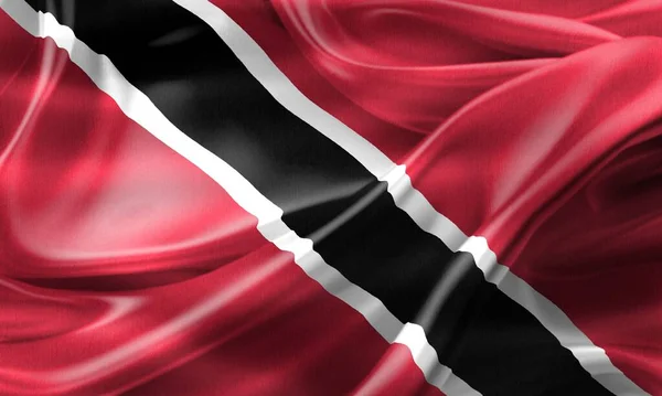 Ilustración Una Bandera Trinidad Tobago Bandera Tela Ondeante Realista — Foto de Stock