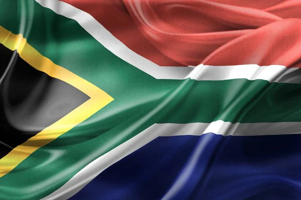 stock image 3D-Illustration of a South Africa flag - realistic waving fabric flag.