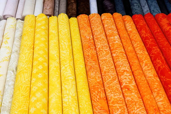 Vista Ravvicinata Campioni Stoffa Tessuti Diversi Colori — Foto Stock