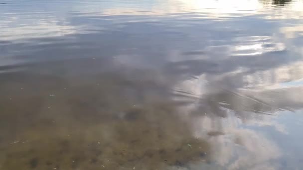 Beautiful View Lake Reflective Water Surface — Vídeo de Stock