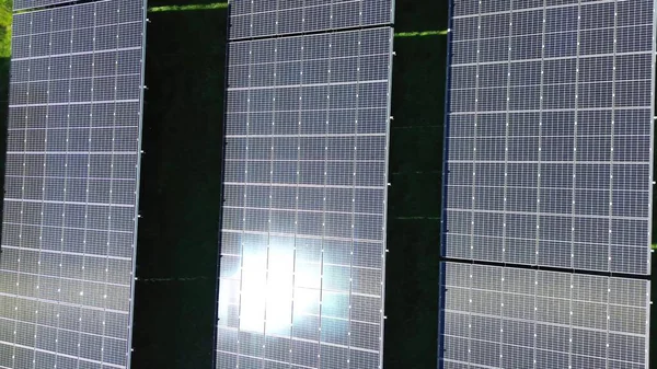 Вид Воздуха Большой Солнечный Парк Производства Альтернативной Энергии — стоковое фото