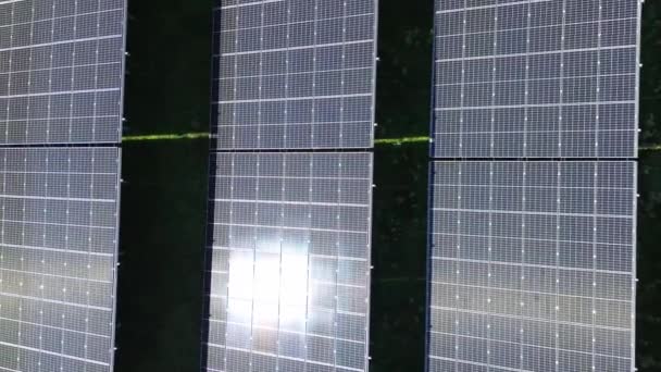Veduta Aerea Grande Parco Solare Produzione Energia Alternativa — Video Stock