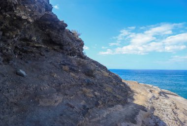 Tenerife 'nin Kanarya Adası' ndaki Rocky plajı