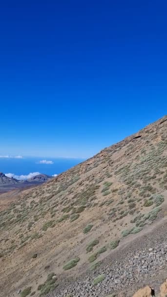 テネリフェ島のテイド山のケーブルカーからの眺め — ストック動画