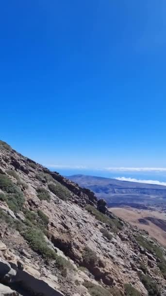 テネリフェ島のテイド山のケーブルカーからの眺め — ストック動画