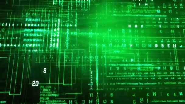 Хакерский Фон Двоичным Шестидесятичным Кодом Экране — стоковое видео