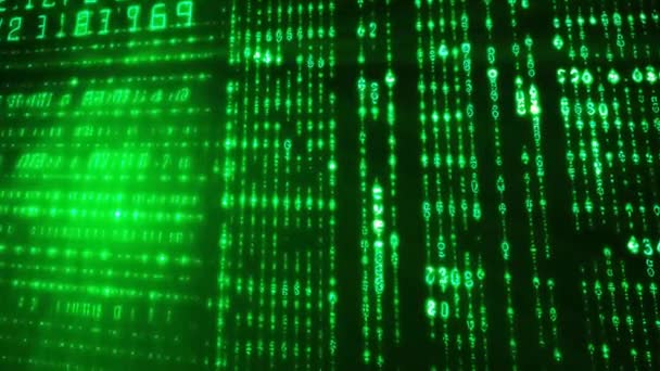Een Hacken Achtergrond Met Binaire Hexdecimale Code Een Scherm — Stockvideo