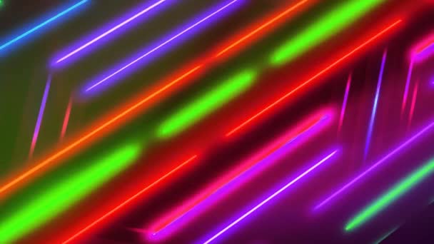 Streszczenie Neonowych Świateł Tło Promieni Świetlnych — Wideo stockowe