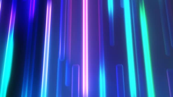 Streszczenie Neonowych Świateł Tło Promieni Świetlnych — Wideo stockowe