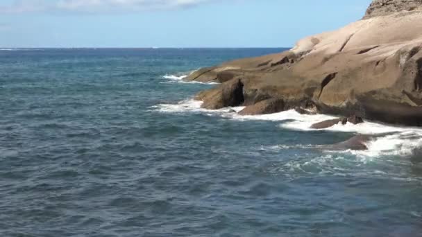 Felsstrand Auf Der Kanaren Insel Teneriffa — Stockvideo