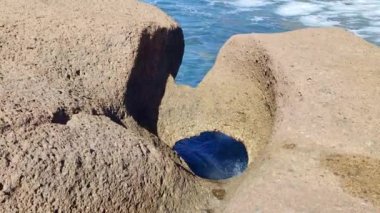 Tenerife 'nin Kanarya Adası' ndaki Rocky plajı