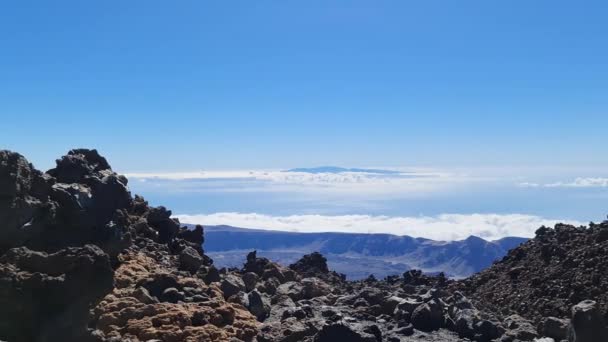 Pohled Horskou Krajinu Hory Teide Kanárském Ostrově Tenerife — Stock video