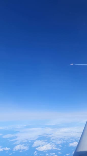 Вид Вікна Літака Великій Висоті Інший Літак — стокове відео